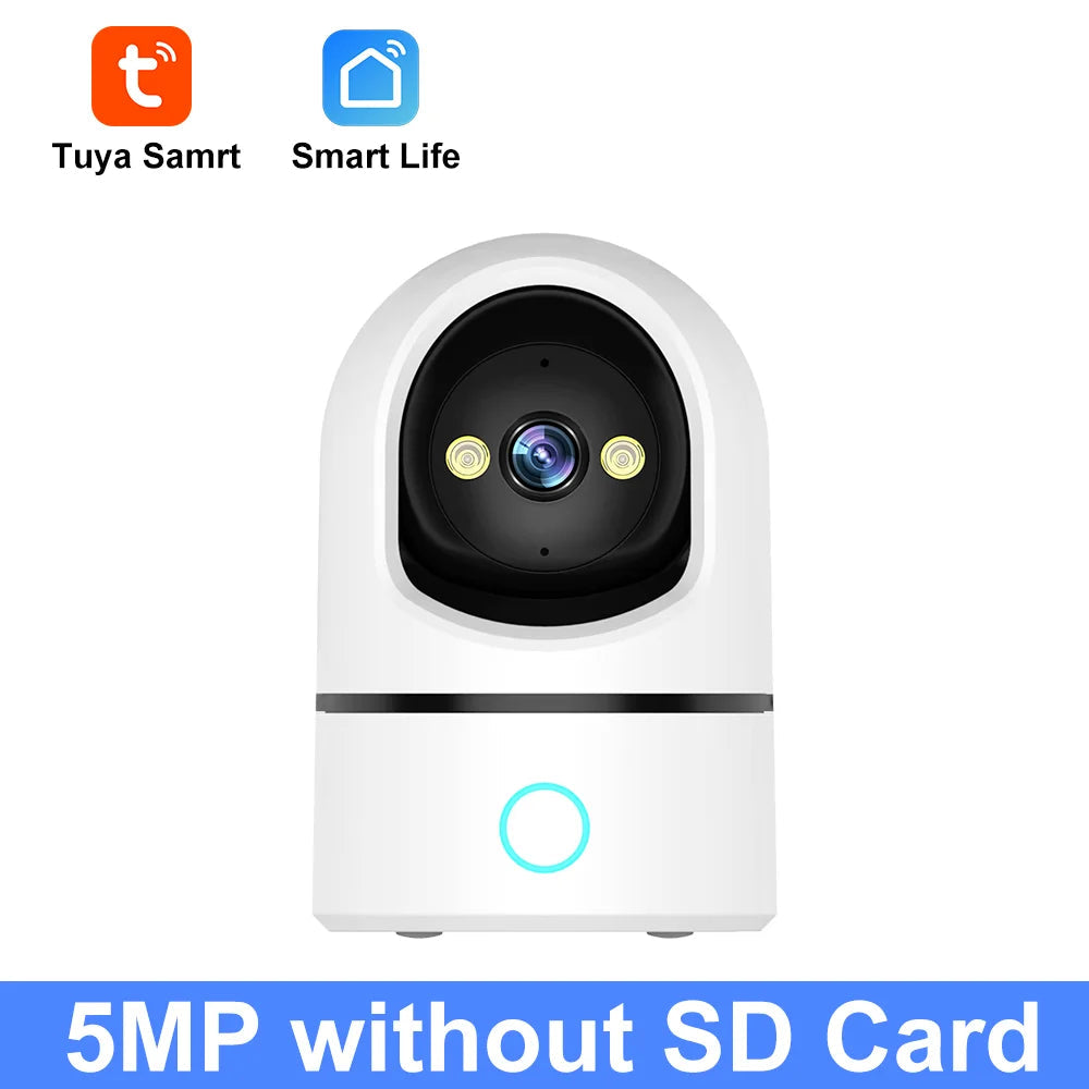 Tuya 5MP HD WIFI Caméras de sécurité Couleur Vision nocturne Fonction de suivi automatique 360 rotation Un clic Appel Audio bidirectionnel JCC.COM