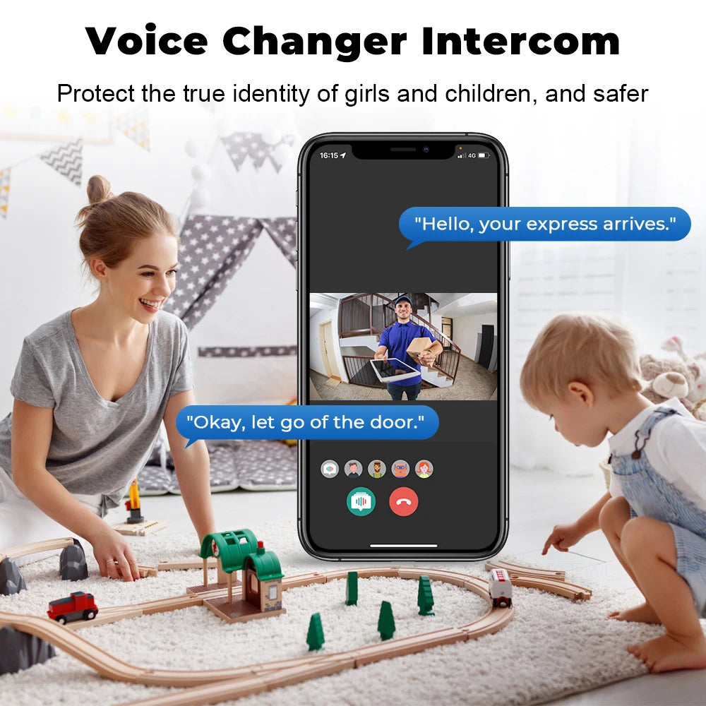 Tuya WiFi Vidéo Doorbell Caméra HD sans fil IR Alarm Sécurité Smart Home Door Bell WiFi Interphone pour la maison JCC.COM
