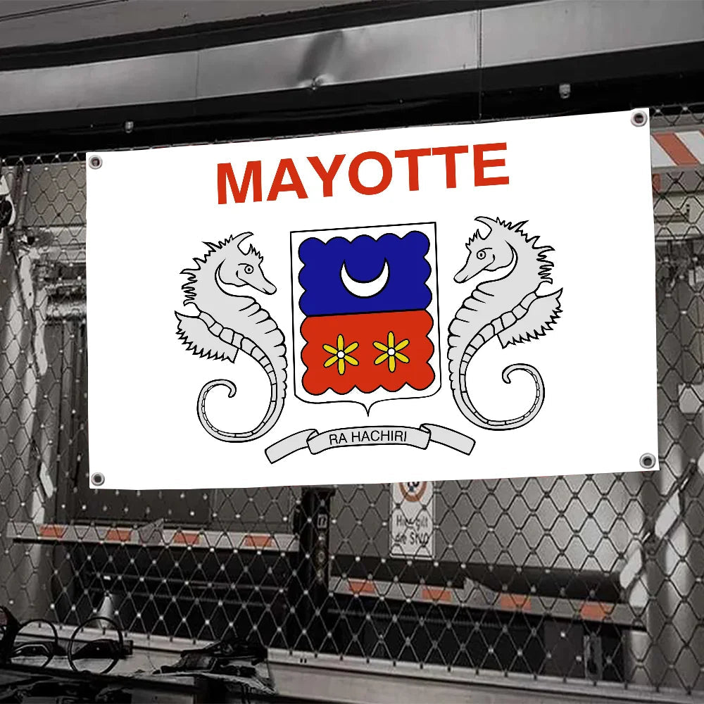 Drapeau Mayotte 90×150 cm – Polyester Outdoor avec Œillets | Décoration & Identité JCC.COM