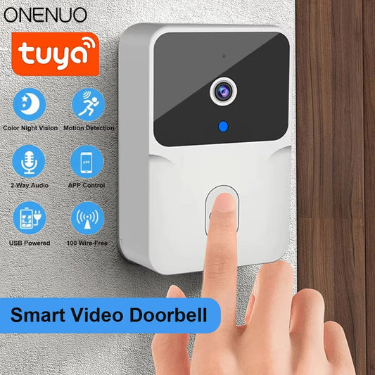 Tuya WiFi Vidéo Doorbell Caméra HD sans fil IR Alarm Sécurité Smart Home Door Bell WiFi Interphone pour la maison JCC.COM