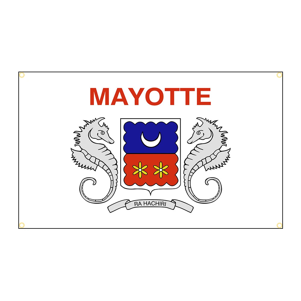 Drapeau de Mayotte 90×150 cm – Polyester Résistant pour Décoration & Extérieur JCC.COM