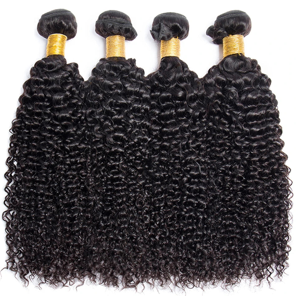 Extensions Cheveux Humains Brésiliens Kinky Curly – Bundles 1–3 pièces (12″–32″) JCC.COM