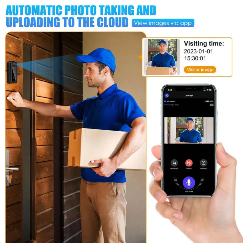 Tuya Doorbell avec caméra sans fil Bundle Doorbell Smart Home WIFI HD caméra téléphonique extérieure caméra vidéo Intercom vision nocturne JCC.COM