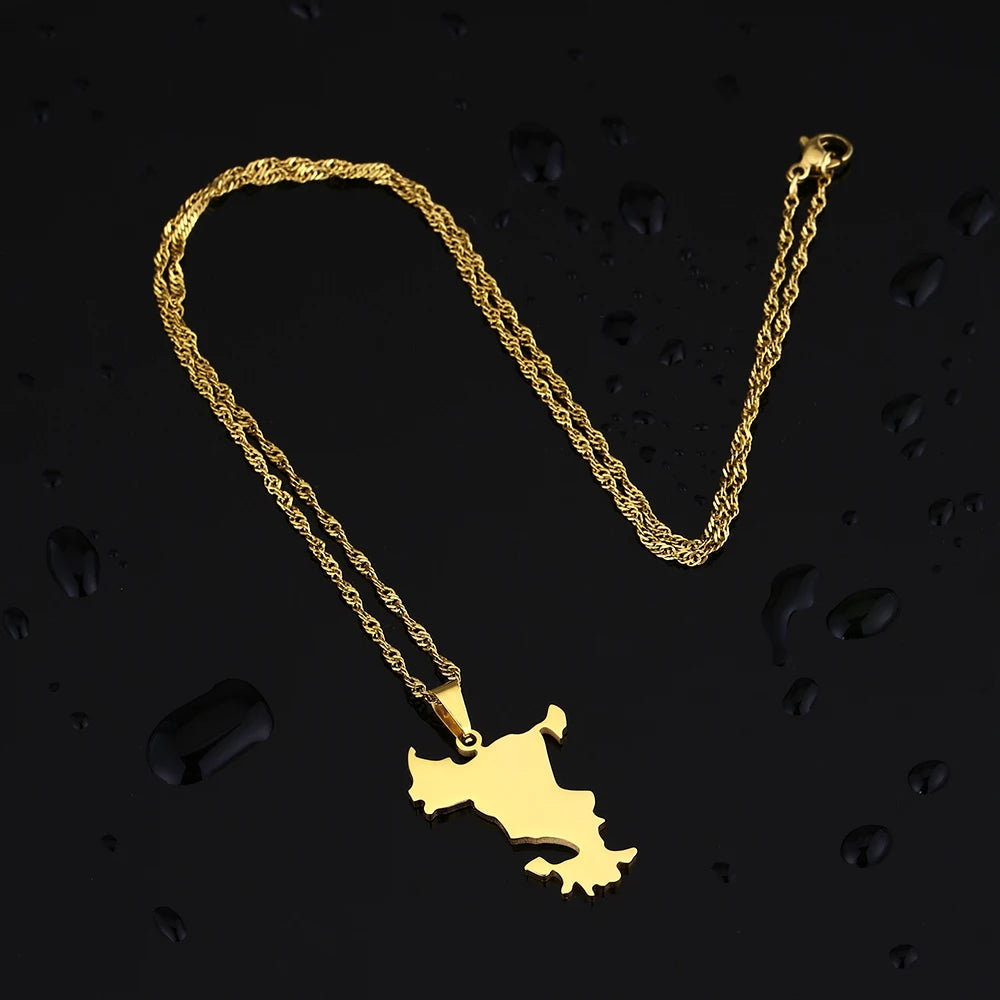 mode Français Mayotte île Carte pendentif Collier acier inoxydable Hommes femmes Ethnies cartes bijoux Cadeau JCC.COM