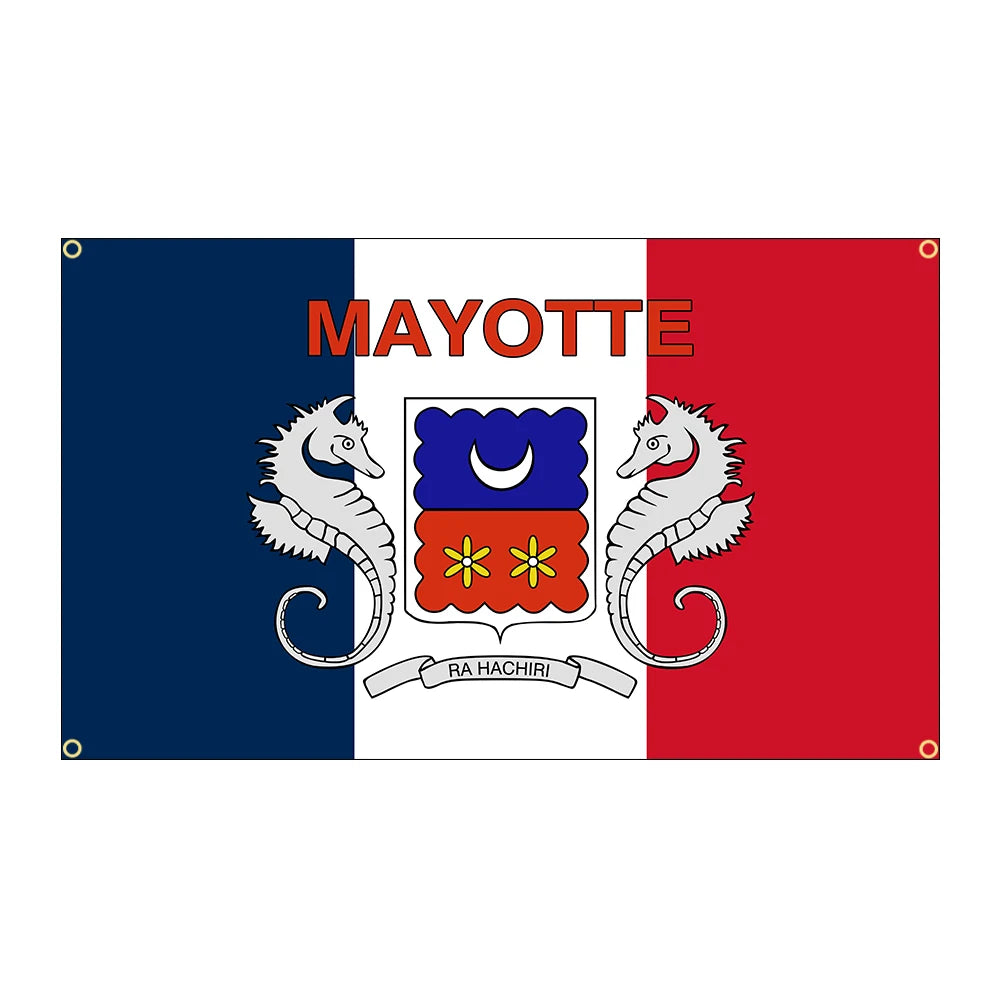 Drapeau de Mayotte 90×150 cm – Polyester Résistant pour Décoration & Extérieur JCC.COM