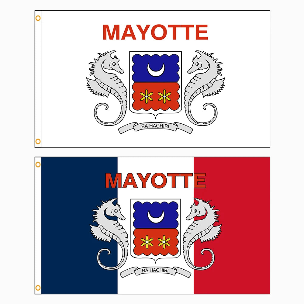 Drapeau de Mayotte 90×150 cm – Polyester Résistant pour Décoration & Extérieur JCC.COM