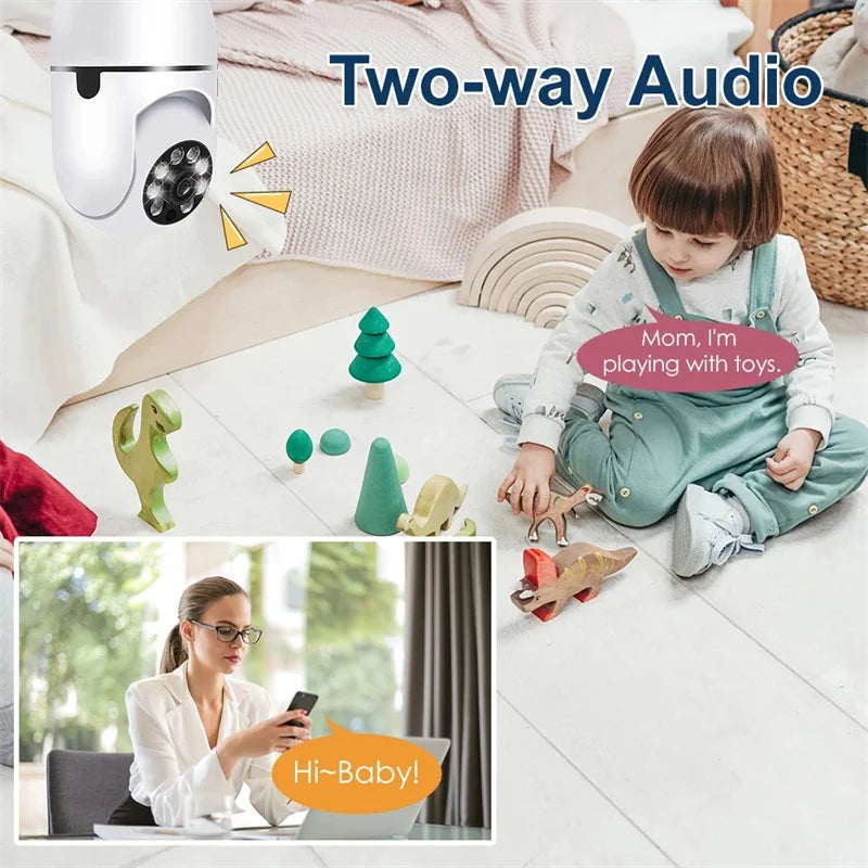 Caméra à ampoule WiFi 5G 5MP 3MP Sécurité intérieure Auto Auto de suivi de vision nocturne colorée humaine E27 Base Mini PT Caméra JCC.COM