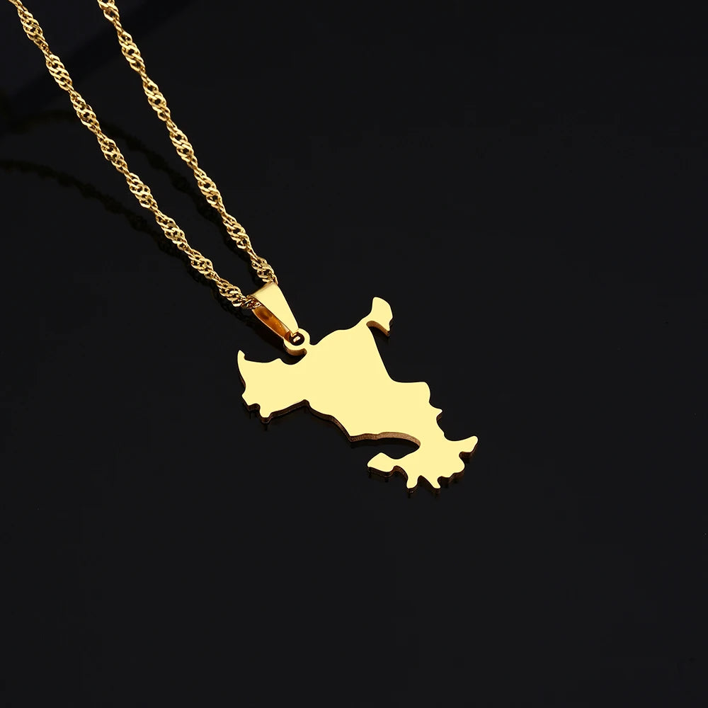 mode Français Mayotte île Carte pendentif Collier acier inoxydable Hommes femmes Ethnies cartes bijoux Cadeau JCC.COM