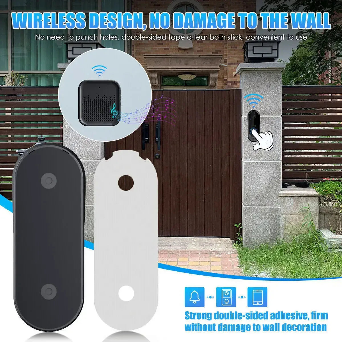 Tuya Doorbell avec caméra sans fil Bundle Doorbell Smart Home WIFI HD caméra téléphonique extérieure caméra vidéo Intercom vision nocturne JCC.COM