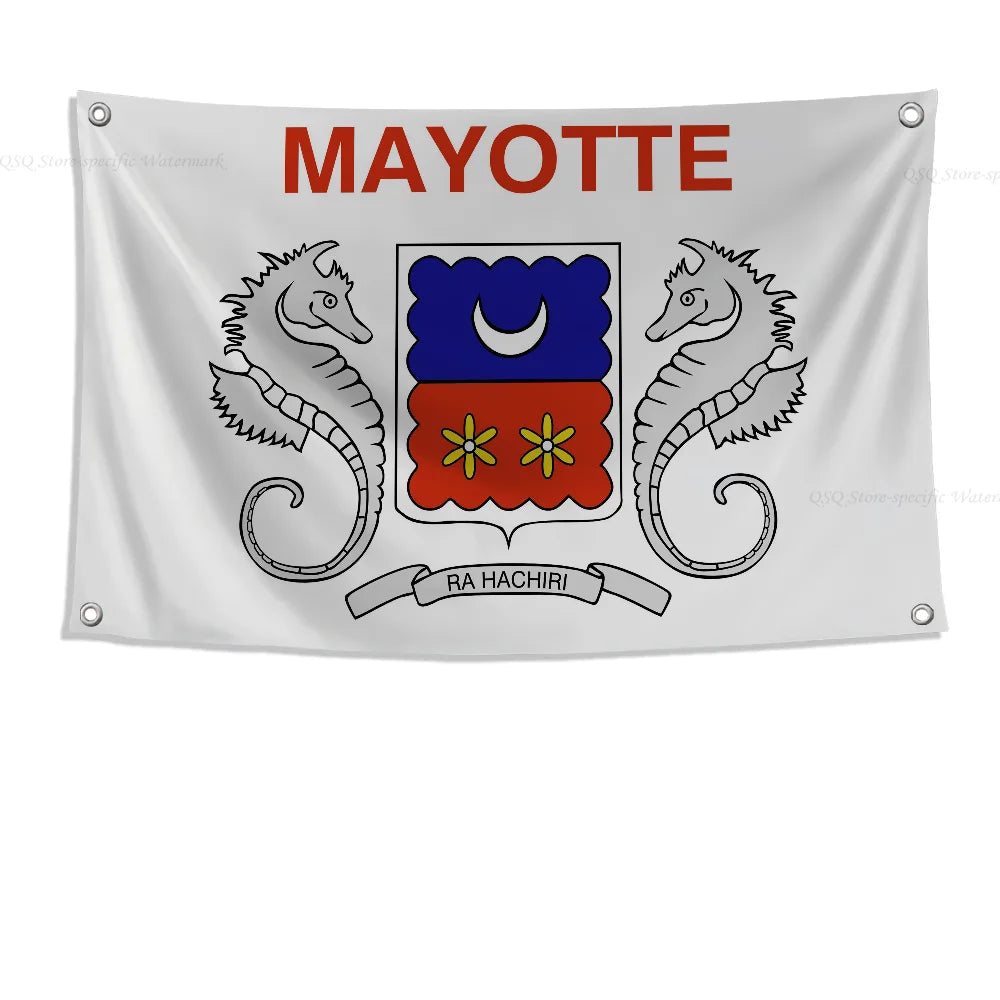 Drapeau Mayotte 90×150 cm – Polyester Outdoor avec Œillets | Décoration & Identité JCC.COM