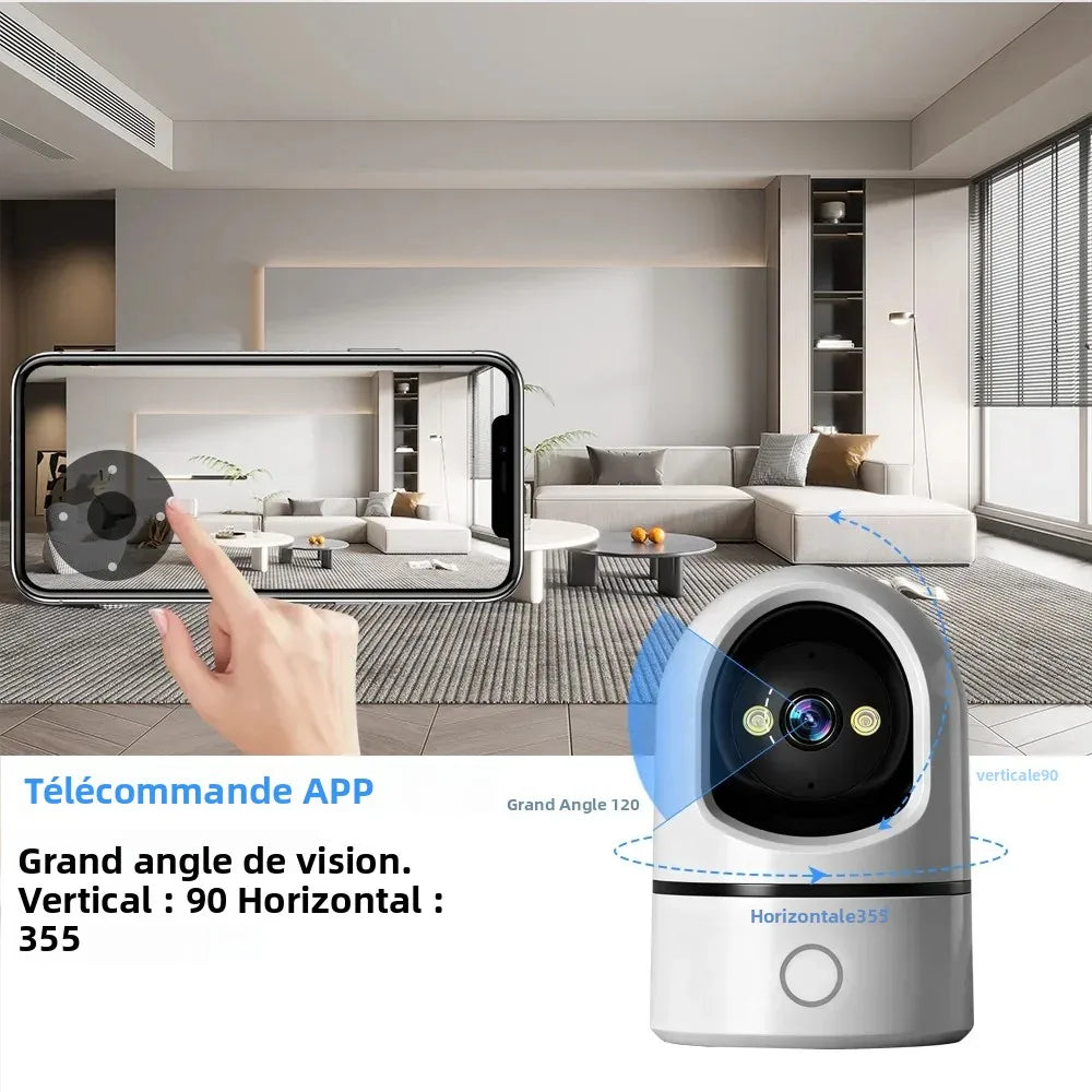 Tuya 5MP HD WIFI Caméras de sécurité Couleur Vision nocturne Fonction de suivi automatique 360 rotation Un clic Appel Audio bidirectionnel JCC.COM