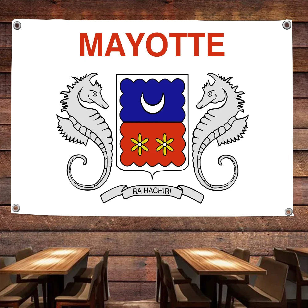 Drapeau Mayotte 90×150 cm – Polyester Outdoor avec Œillets | Décoration & Identité JCC.COM