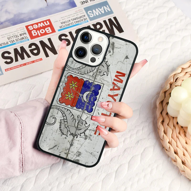 Coque iPhone Drapeau de Mayotte – Compatible MagSafe & Sans Fil JCC.COM