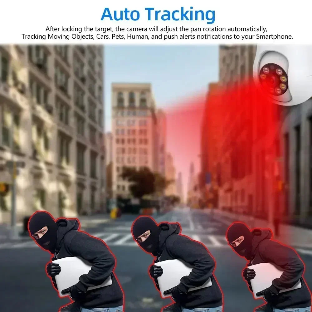 TUYA 5MP Smart Life CCTV Caméra de surveillance de sécurité sans fil en plein air Couleur nuit AI Smart Tracking Audio bidirectionnel JCC.COM