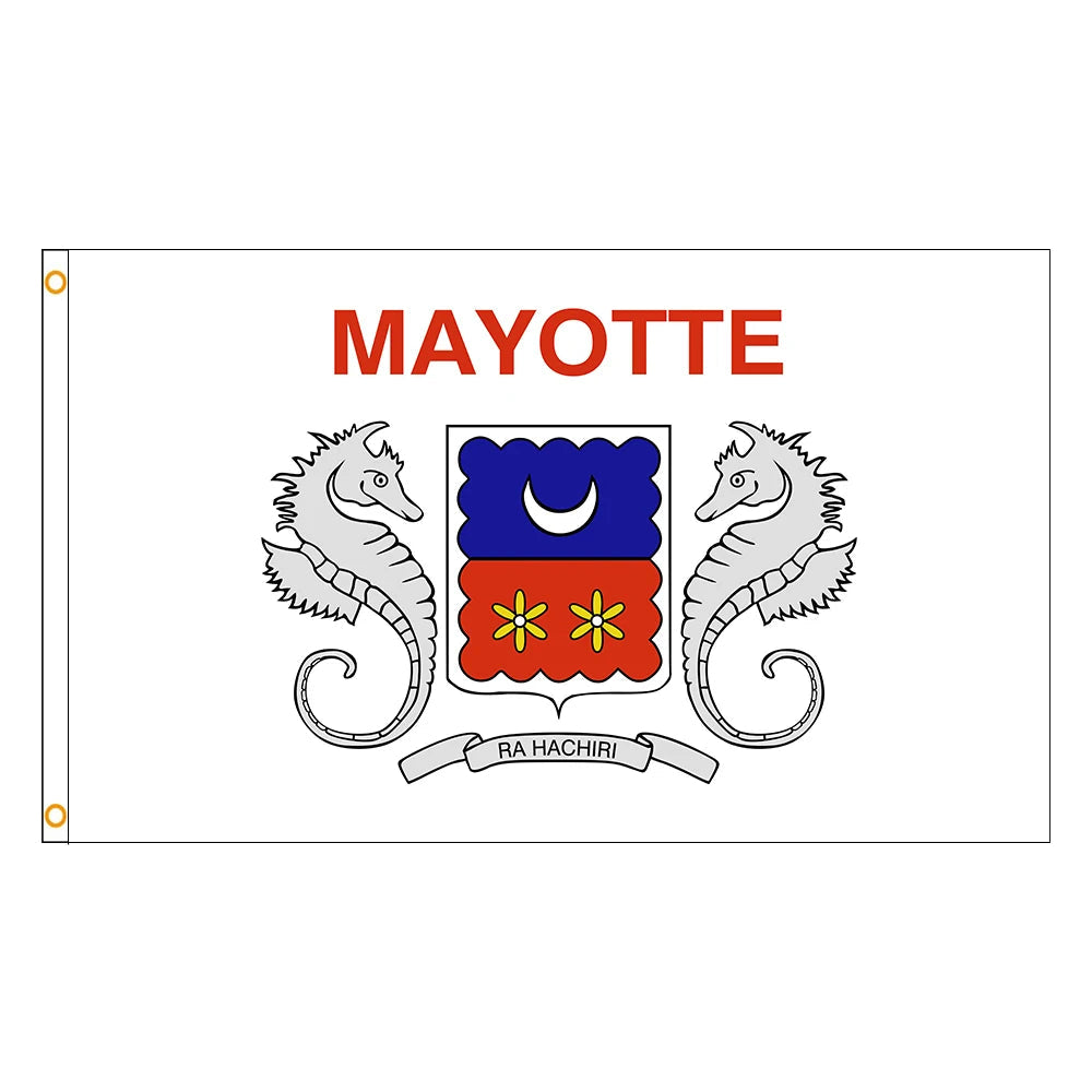 Drapeau de Mayotte 90×150 cm – Polyester Résistant pour Décoration & Extérieur JCC.COM