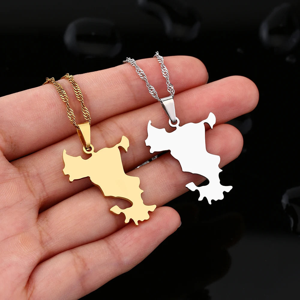 mode Français Mayotte île Carte pendentif Collier acier inoxydable Hommes femmes Ethnies cartes bijoux Cadeau JCC.COM