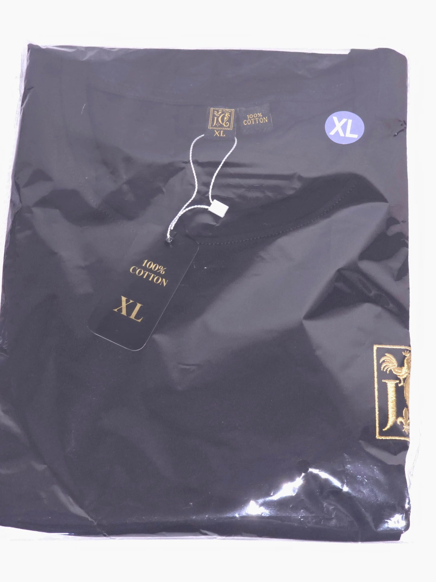 T-shirt JCC Noir Premium Logo Brodé Or | Style Luxe & Minimaliste JCC.COM